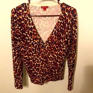 Merona Leopard Button Front Cardigan
